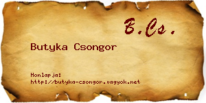 Butyka Csongor névjegykártya